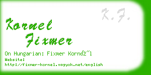 kornel fixmer business card